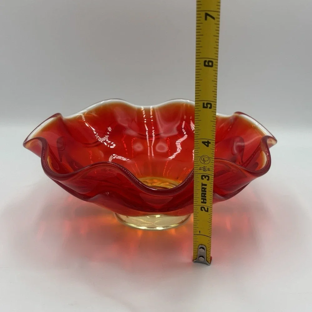 Vintage MCM Amberina/Percimmon 8